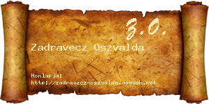 Zadravecz Oszvalda névjegykártya